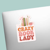 Crazy Book Lady BookTok Sticker on Laptop