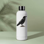 Cute Spooky Crow Birdwatching Sticker on Water Bottle