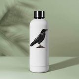 Cute Spooky Crow Birdwatching Sticker on Water Bottle