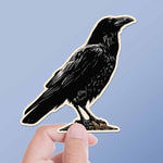 Crow Birdwatching Sticker for Hydroflask Water Bottle - Raven Birding Nature Laptop Decal - Spooky Goth Bird Nerd Gift