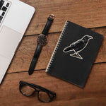 Cute Spooky Crow Birdwatching Sticker on Journal with Macbook