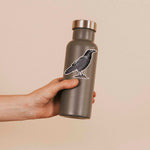 Cute Spooky Crow Birdwatching Decal on Water Bottle