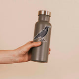 Cute Spooky Crow Birdwatching Decal on Water Bottle