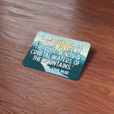 John Muir Cool Winds Mountain Quote Sticker