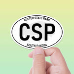 Custer State Park South Dakota White Oval Sticker Small