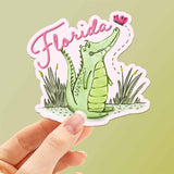 Pink Florida Gator Sticker - Cute FL Decals