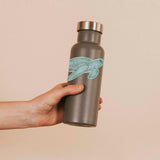 Green Sea Turtle Cute Ocean Decal on Water Bottle