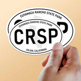 Set of 2 Cuyamaca Rancho State Park CA White Oval Bumper Stickers - Southern California Sticker for Hydroflask Water Bottle & Laptop