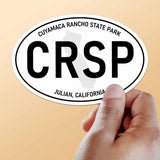 Large Cuyamaca Rancho State Park CA White Oval Bumper Stickers - Southern California Sticker for Hydroflask Water Bottle & Laptop