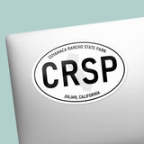 Small Cuyamaca Rancho State Park CA White Oval Bumper Sticker on Laptop