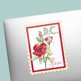 Washington DC Rose State Flower Sticker- D.C. Vintage Stamp Decal
