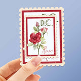 Washington DC Rose State Flower Sticker- D.C. Vintage Stamp Decal