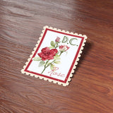 Washington DC Rose State Flower Sticker- D.C. Vintage Stamp Decal