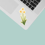Mini Daffodil Flower Sticker on Laptop