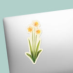 Mini Daffodil Flower Decal on Laptop