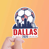 Dallas TX Skyline USA Soccer Sticker - DFW Texas Sports Decal 2026