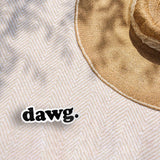 Dawg Sticker Outdoors on Beach Blanket