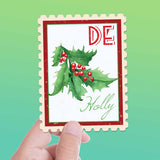 Delaware State Tree Holly Sticker - DE Vintage Stamp Decal