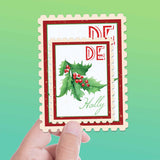 Delaware State Tree Holly Sticker - DE Vintage Stamp Decal