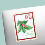 Delaware State Tree Holly Sticker - DE Vintage Stamp Decal