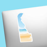 Sandy Beach Delaware Shore Decal on Laptop