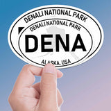 Denali National Park White Oval Bumper Sticker