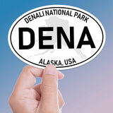 Denali National Park White Oval Bumper Sticker
