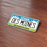 Iowa License Plate Bumper Stickers - Choose Your IA City or Phrase Decal