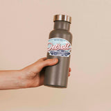 Cute Retro Detroit Motor City Sticker on Water Bottle