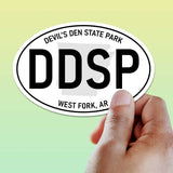 Devils Den State Park Arkansas White Oval Bumper Sticker - Southern Sticker for Hydroflask Water Bottle & Laptop - Fort Smith AR Gifts