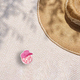Girly Pink Disco Cowgirl Sticker Outdoors on Beach Blanket