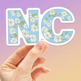 North Carolina Dogwood Bumper Sticker - Cute NC State Flower Decals for Hydroflask Water Bottle - Spring Floral Southern Gifts
