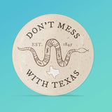 Don't Mess with Texas Rattlesnake Pin - 2.25" Pinback Button