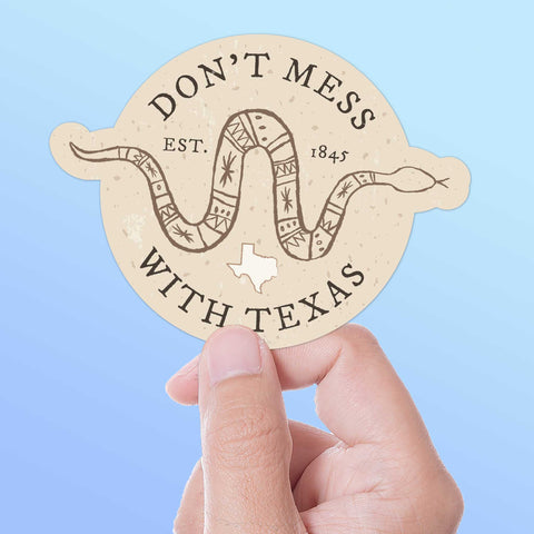 Don't Mess with Texas Rattlesnake Sticker