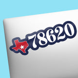 78620 Zip Code Dripping Springs Texas Hill Country Sticker on Laptop