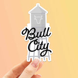 Bull City Water Tower Durham North Carolina Sticker - Cool NC Decal