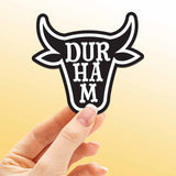 Bull Head Durham North Carolina Sticker - Cute NC Decal