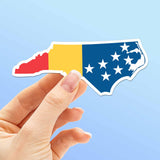 Durham Flag NC Map Sticker - Cool North Carolina Decal