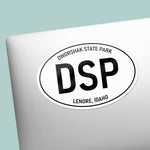 Dworshak State Park Idaho White Oval Sticker on Laptop