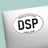 Dworshak State Park Idaho White Oval Sticker on Laptop