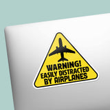 Easily Distracted by Airplanes Sticker - Funny Pilot Decal