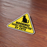 Easily Distracted by Cats Sticker - Funny Animal Quote Decal