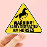 Easily Distracted by Horses Sticker - Funny Farm Decal