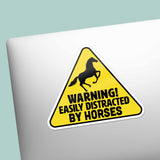Easily Distracted by Horses Sticker - Funny Farm Decal