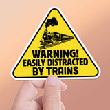 Easily Distracted by Trains Sticker - Funny Transit Decal