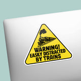Easily Distracted by Trains Sticker - Funny Transit Decal