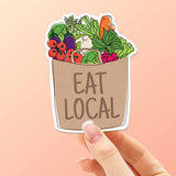 Eat Local Sticker - Cute Food Decal for Laptop