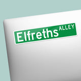 Elfreth's Alley Philly Street Sign Sticker - Old City Philadelphia Decal