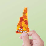 New Hampshire Autumn Leaves Fall Sticker Small