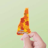 New Hampshire Autumn Leaves Fall Sticker Small